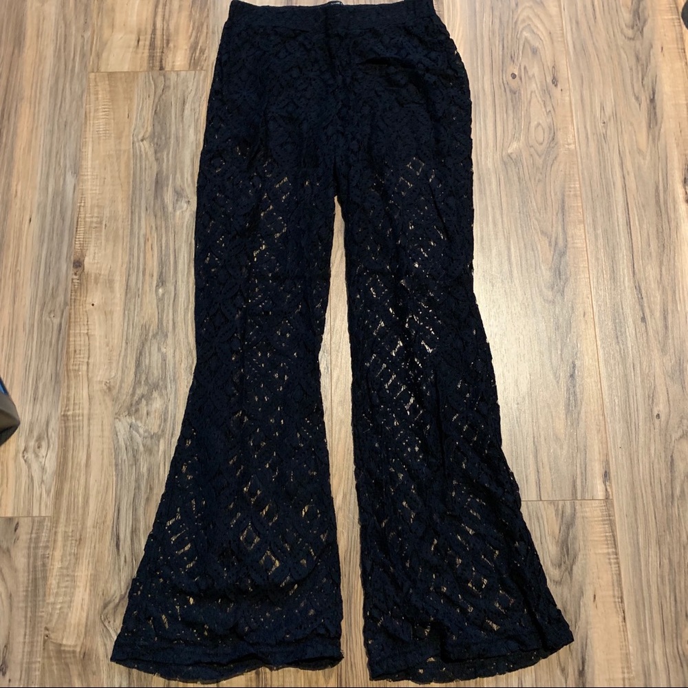 Sheer Black Lace Pants